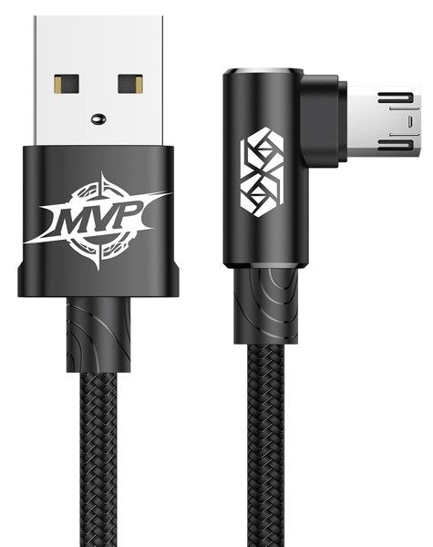 Baseus MVP Elbow | Forsterket vinklet USB-Micro USB dobbeltsidig 1.5A 2M