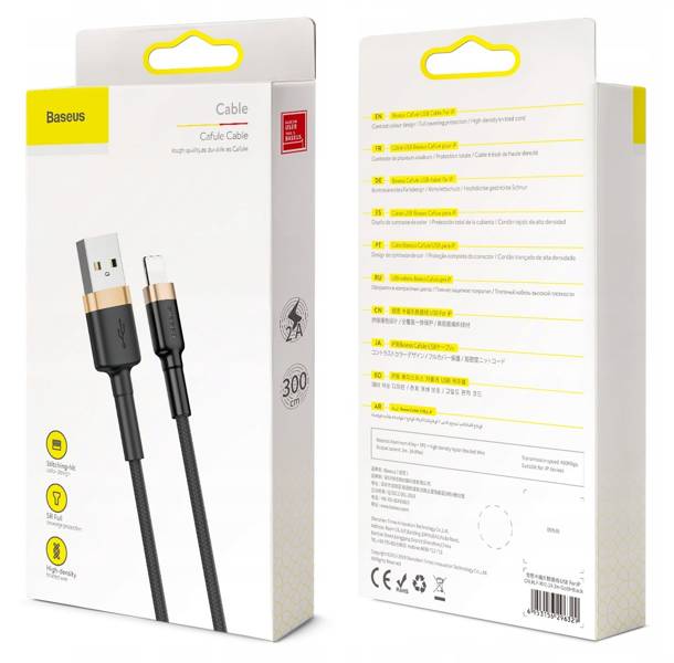 Baseus Cafule Cable | Sterk USB-Lightning-kabel for iPhone 6 7 8 X 2A 3m