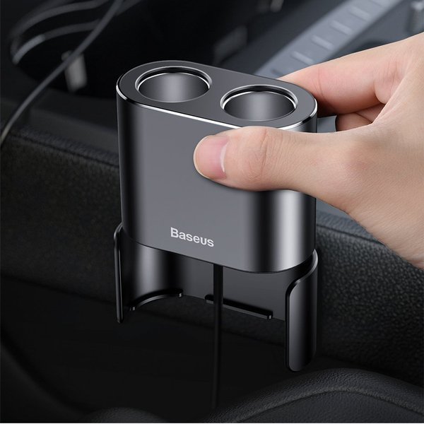 Baseus High Efficiency | Bilader med 2x USB + splitter 2x sigarettenneruttak 80W