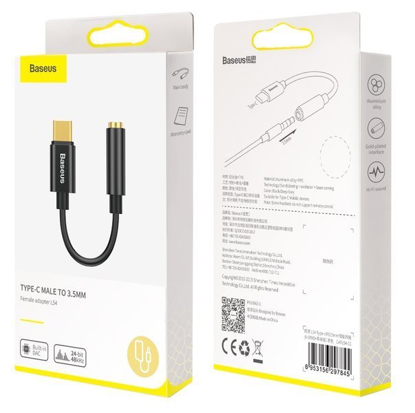Baseus L54 | USB-C Type-C til Mini Jack 3.5mm DAC-lydadapter