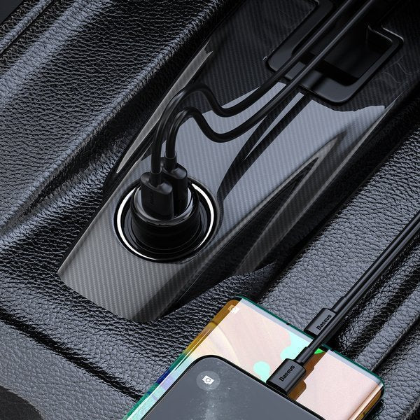 Baseus T typed S-16 | FM-sender AUX billader med doble USB-porter
