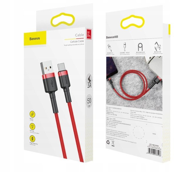 Baseus Cafule | USB-C Type-C Quick Charge 3.0 3A 50cm-kabel