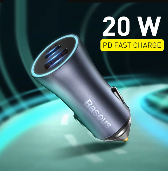 Baseus Golden Contactor Pro | Car charger USB USB-C 40W PD QC 4.0 Samsung AFC Huawei FCP + USB - USB-C cable