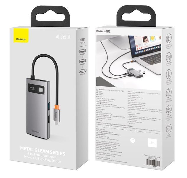 Baseus Metal Gleam Series | USB-C - HDMI 4K USB2.0 USB3.0 USB-C PD 100W HUB adapter