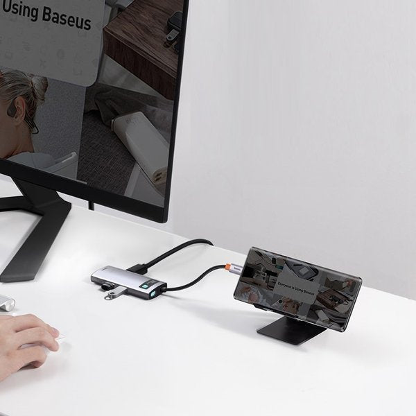 Baseus Metal Gleam Series | USB-C - HDMI 4K USB2.0 USB3.0 USB-C PD 100W HUB adapter