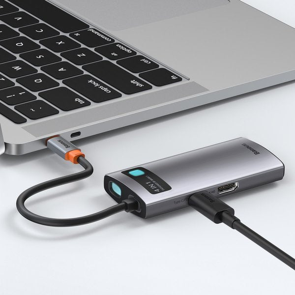 Baseus Metal Gleam Series | USB-C - HDMI 4K USB2.0 USB3.0 USB-C PD 100W HUB adapter
