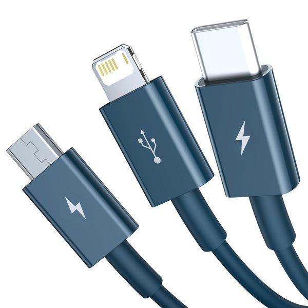 Baseus Superior | Kabel 3-i-1 USB - USB-C Micro Lightning 3,5A