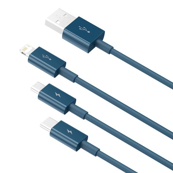 Baseus Superior | Kabel 3-i-1 USB - USB-C Micro Lightning 3,5A