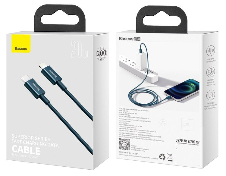 Baseus Superior Series | Kabel USB-C Lightning til iPhone Power Delivery 20W 2m