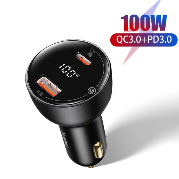 Baseus Supreme Digital Display | Bilader USB Type-C USB-C 100W Power Delivery 3.0 Quick Charge 4.0 SCP