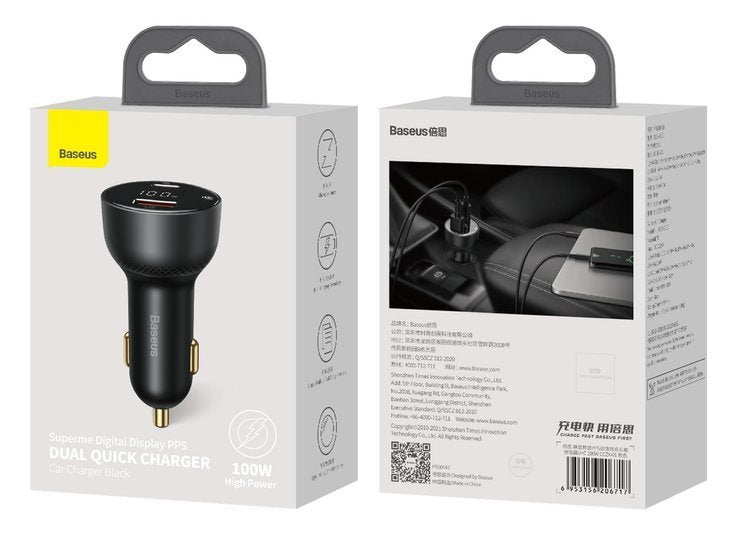 Baseus Supreme Digital Display | Bilader USB Type-C USB-C 100W Power Delivery 3.0 Quick Charge 4.0 SCP