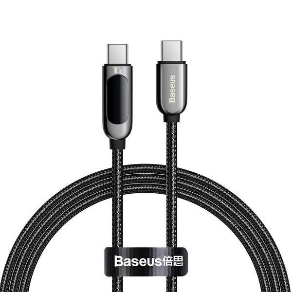 Baseus Display Fast Charging | USB-C kabel 5A 100W Power Delivery QC4.0 1m