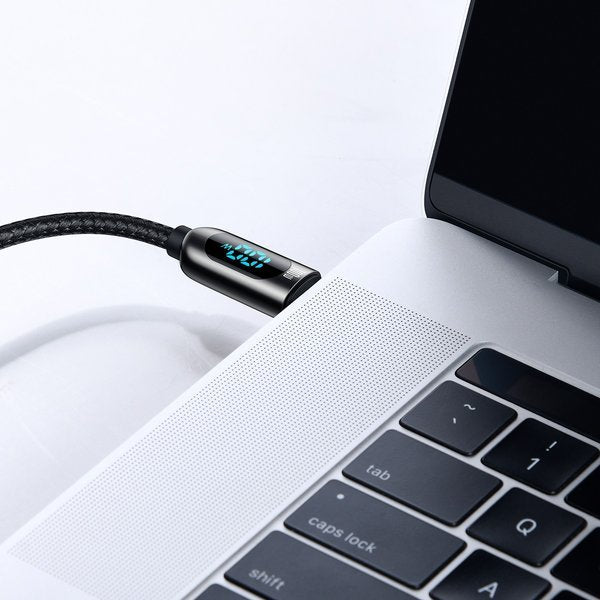 Baseus Display Fast Charging | USB-C kabel 5A 100W Power Delivery QC4.0 1m