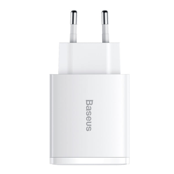 Baseus Compact 2U+C | Vegglader USB-C, 2x USB-A 30W PD QC3.0
