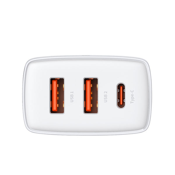 Baseus Compact 2U+C | Vegglader USB-C, 2x USB-A 30W PD QC3.0