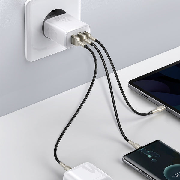 Baseus Compact 2U+C | Vegglader USB-C, 2x USB-A 30W PD QC3.0