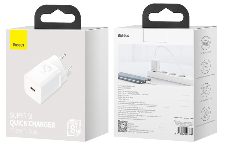 Baseus Super Si | Vegglader med 25W Power Delivery og Quick Charge
