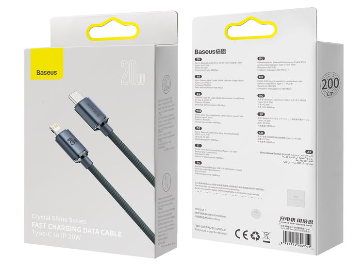 Baseus Crystal Shine | USB-C - Lightning kabel for Apple iPhone iPad AirPods PD 20W 2M