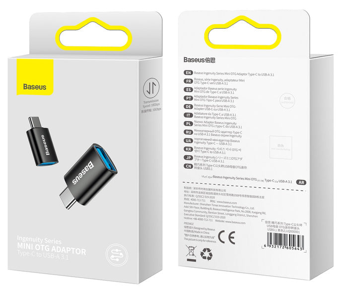 Baseus Ingenuity Series | OTG-adapter Type-C til USB-A USB3.1 10GB