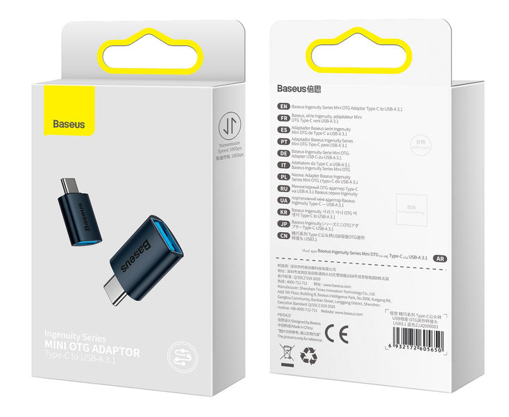 Baseus Ingenuity Series | OTG-adapter Type-C til USB-A USB3.1 10GB