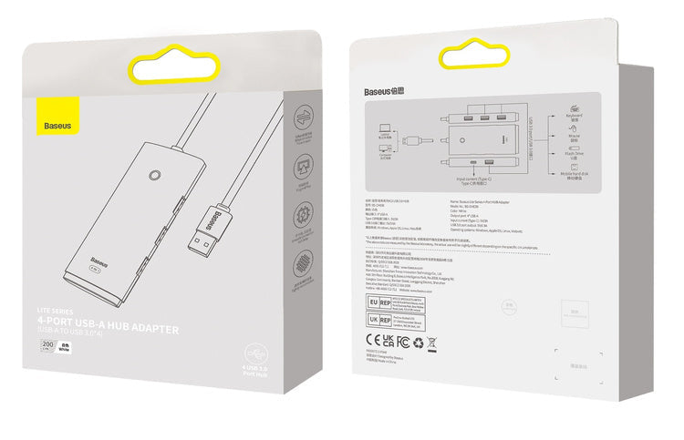 Baseus Lite Series 4-Port | USB-hubadapter - USB 3.0 *4 200cm