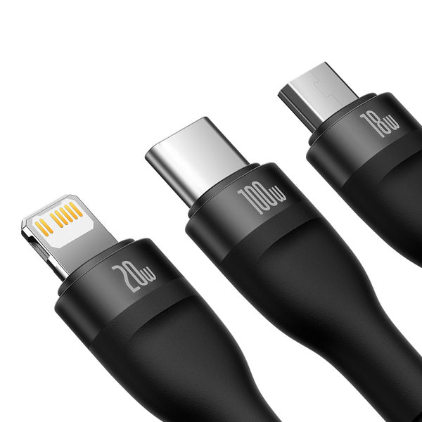 Baseus Flash Series 2 | USB-C / USB-A - USB-C, Lightning, Micro USB 1.2m 100W kabel