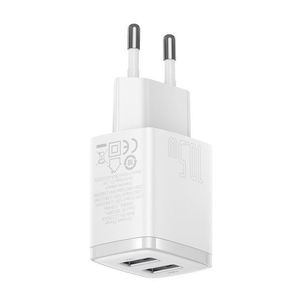 Baseus Compact | Vegglader med 2x USB-A 10.5W 2A