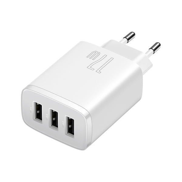 Baseus Compact | Vegglader med 3x USB-A 17W