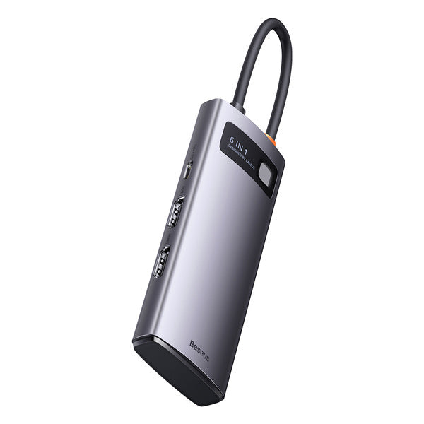Baseus Metal Gleam 6w1 | USB-C-hubadapter - 2x HDMI, 3x USB3.0, PD 100W