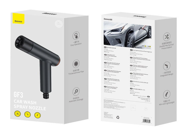 Baseus GF3 Car Wash Spray Nozzle | Vannpistol dyse for hagevanning + teleskopisk slange 7.5m