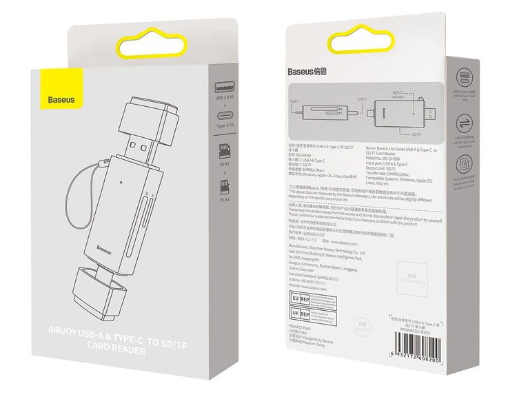 Baseus Lite Series | Kortleseradapter for MicroSD SD TF 2TB USB3.0 USB C