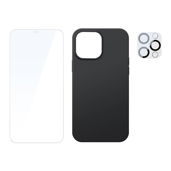 Baseus Liquid Silica Gel Phone Case Set for iP 12 Pro | Etui med herdet glass til skjerm og kamera for iPhone 12 Pro