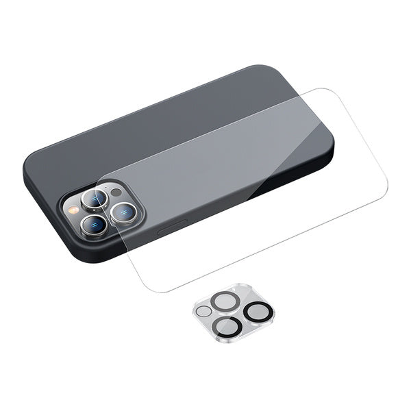 Baseus Liquid Silica Gel Phone Case Set for iP 13 Pro Max | Etui med herdet glass til skjerm og kamera for iPhone 13 Pro Max