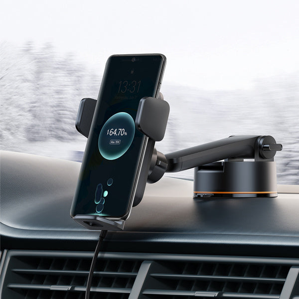 Baseus Wisdom Auto Alignment | Qi-ladende bilholder med 15W for frontrute og dashbord