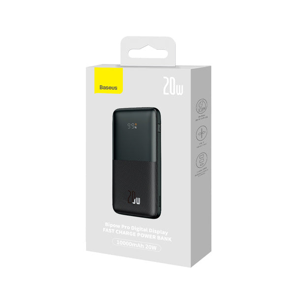 Baseus Bipow Pro | Power Bank 10000mAh 20W med USB-C PD QC Samsung AFC Overseas Edition