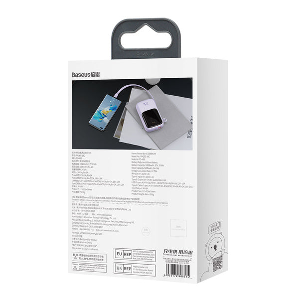 Baseus Qpow Pro | Power Bank 10000mAh PD 22.5W QC3.0 med USB-C-kabel