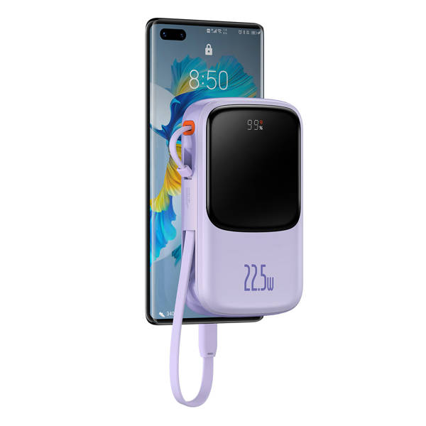 Baseus Qpow Pro | Power Bank 10000mAh PD 22.5W QC3.0 med USB-C-kabel