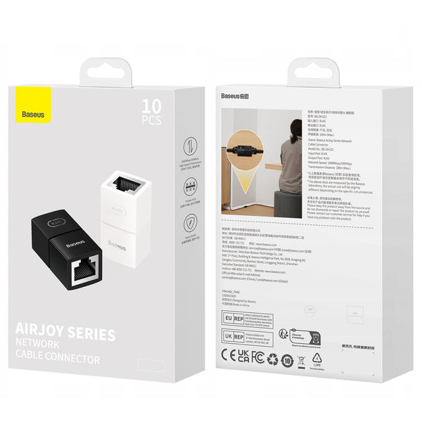 Baseus AirJoy | Koblingsboks for forlengelseskabler til LAN RJ45, 10 stk
