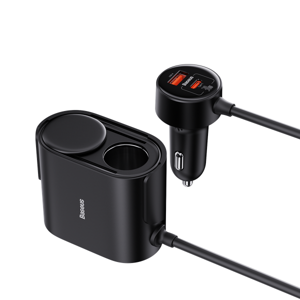 Baseus High Efficiency Pro | Bilkraftig lader, 30W USB-A USB-C + to sigarettenneruttak