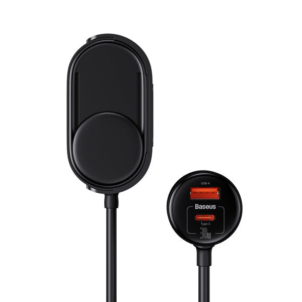 Baseus High Efficiency Pro | Bilkraftig lader, 30W USB-A USB-C + to sigarettenneruttak