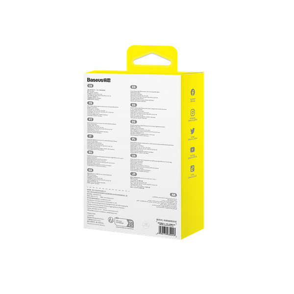Baseus High Efficiency Pro | Bilkraftig lader, 30W USB-A USB-C + to sigarettenneruttak