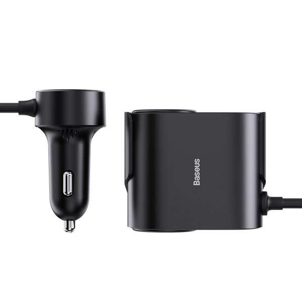 Baseus High Efficiency Pro | Bilkraftig lader, 30W USB-A USB-C + to sigarettenneruttak