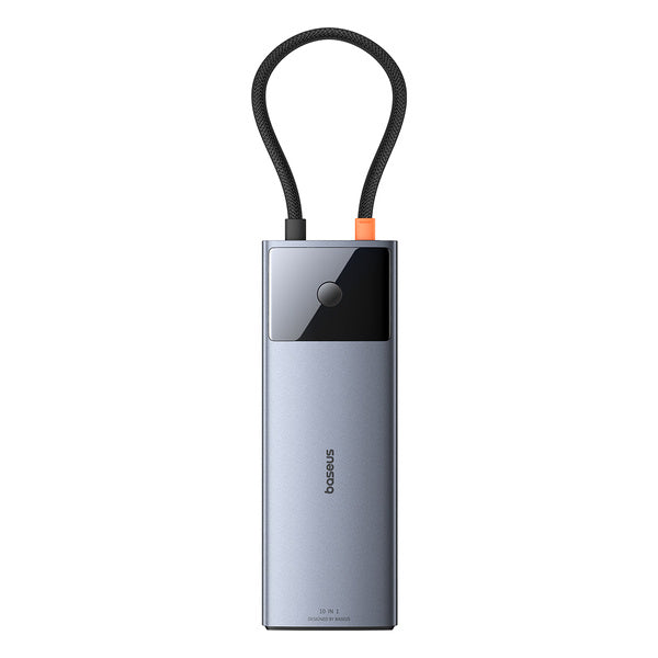 Baseus Metal Gleam II 10w1 | HUB-adapter, 10-i-1 USB-C til HDMI, RJ45, lyd, USB3.2, 2x USB2.0, SD/TF, USB-C 100W