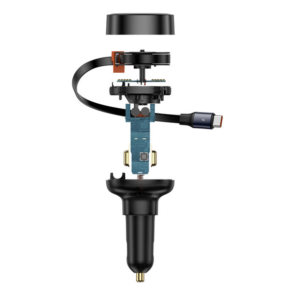 Baseus Enjoyment Retractable Pro | Bilkraftig lader med USB-C-kabel og Typ-C QC PD AFC, 60W