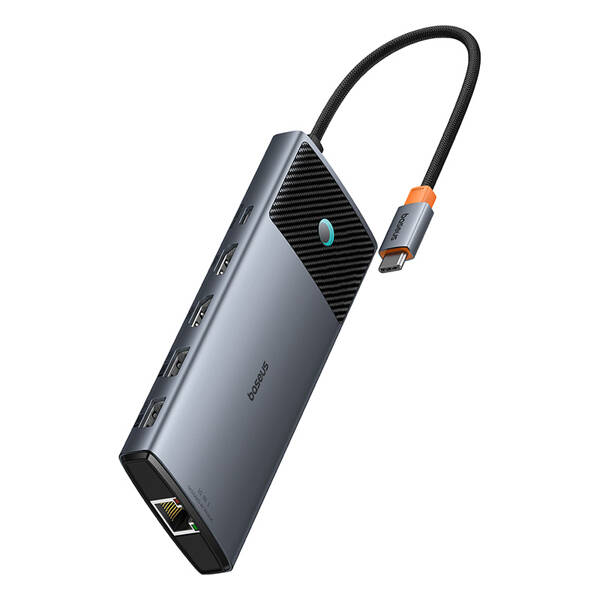 Baseus Metal Gleam II 10w1 | Adapter HUB 10w1 USB-C til 2x HDMI, RJ45, Type-C Data, USB3.2, 2x USB2.0, SD/TF, Type-C 100W