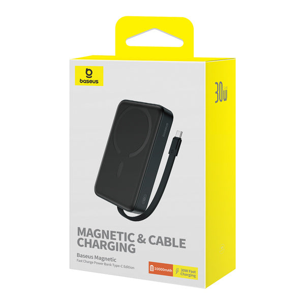 Baseus Magnetic Mini | Power Bank 10000mAh 30W USB-C med trådløs lading MagSafe med Type-C-kabel