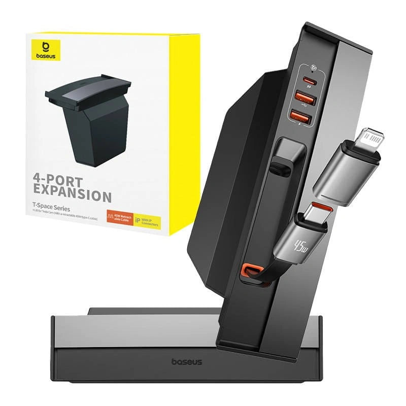 USB-Hubb 45W för Tesla Model 3 2019 - 2023 / Model Y │ med inbyggd USB-C-kabel Baseus T-Space