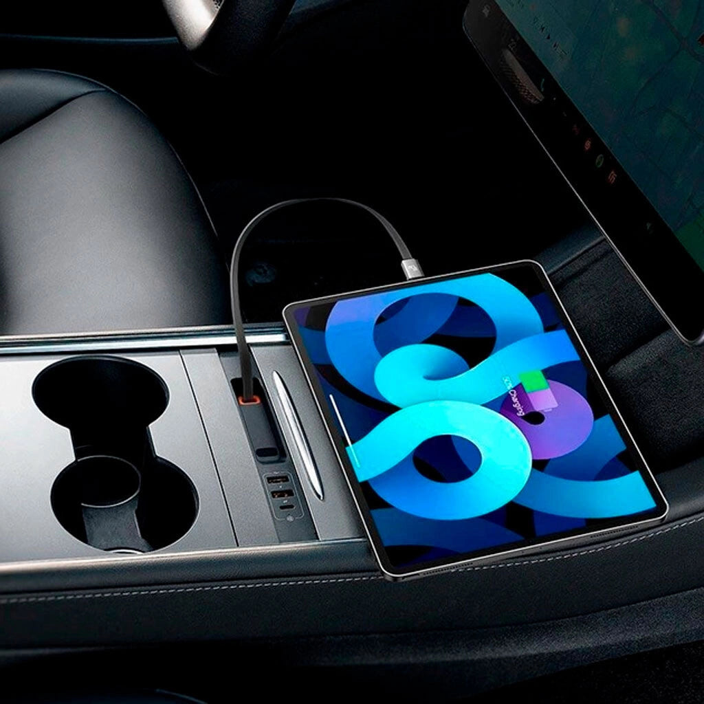 USB-Hubb 45W för Tesla Model 3 2019 - 2023 / Model Y │ med inbyggd USB-C-kabel Baseus T-Space