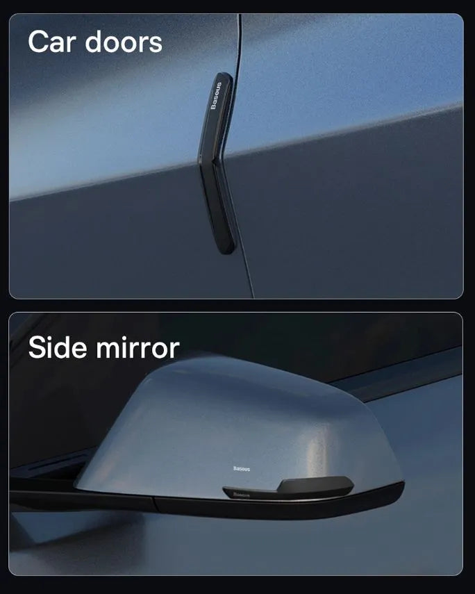 Dörrkantsskydd + sidospegel Tesla Model S / 3 / X / Y │ Antikollisionslister T-Space Bumper Guard Kit Svart - set om 6 st.