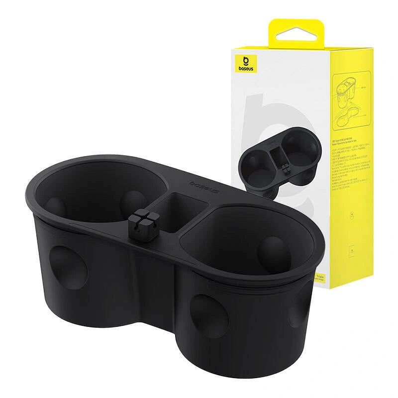 Kopphållarinsats Tesla Model 3 2020 - 2023 / Tesla Model Y 2020 -> │ Svart Baseus T-Space Series Cup Holder för Tesla Twilight Black